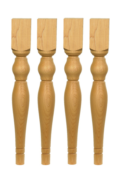 Unfinished Dining Pine Table Leg  set of 4
