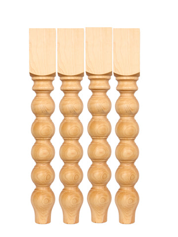 Turned Pine Table Legs  set of 4 - TABLELEGSHOP
