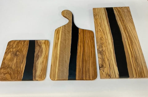 Olive Wood Epoxy River Serving Board / Cheese Tray / Charcuterie Board