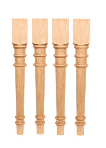 Unfinished Lewis Table Legs Set of Four - TABLELEGSHOP