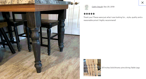 Eastern knotty pine dining table legs  Set  of four