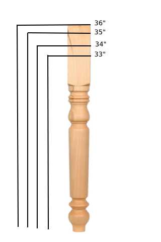 33"- 36"Table legs adjustable height